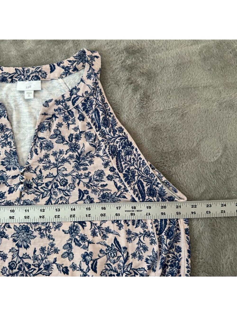 J. Jill Sleeveless Maxi Dress Pink Blue Floral Women's XL Tall Long - Picture 4 of 5
